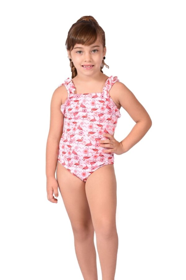 Maiô Infantil Estampado Flamingos 🦩